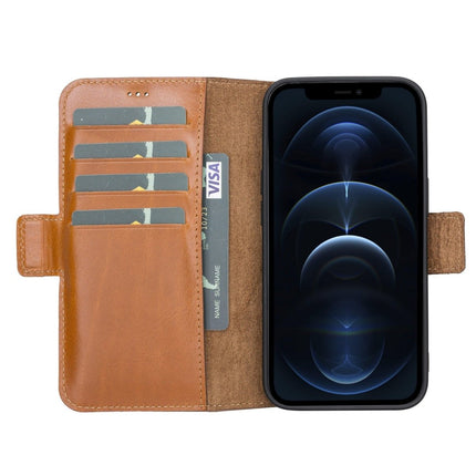 iPhone 13 Leather Flip Cover Wallet Case with Kickstand - G - Line