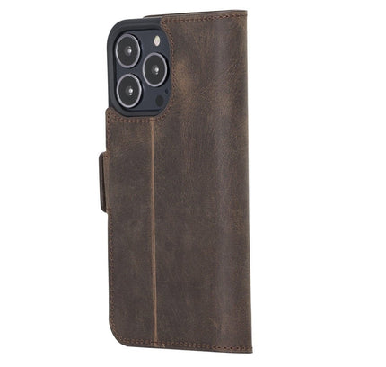 iPhone 13 Pro Leather Flip Cover Wallet Case with Kickstand - G - Line