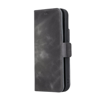 iPhone 13 Pro Max Leather Flip Cover Wallet Case with Kickstand - G - Line