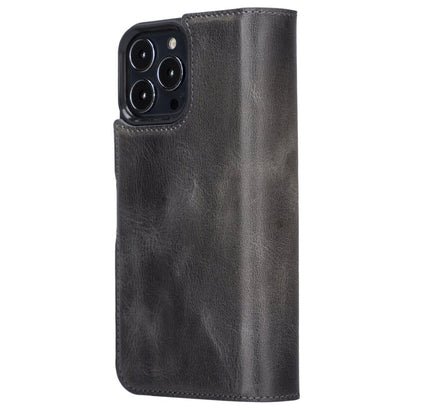 iPhone 13 Pro Max Trifold Leather Wallet Case - G - Line