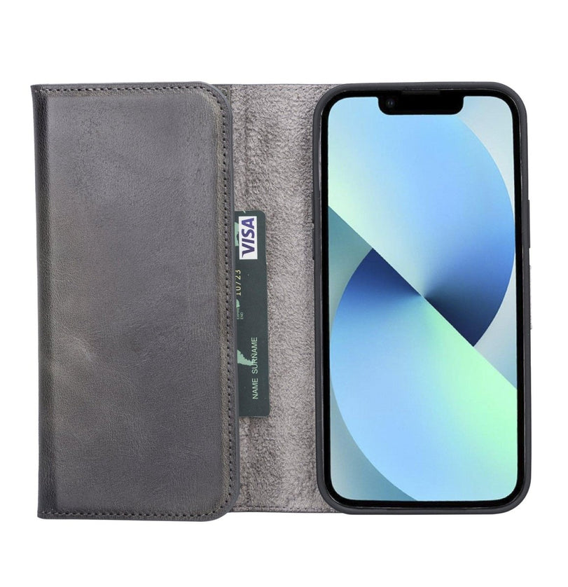 iPhone 13 Pro Max Trifold Leather Wallet Case - G - Line