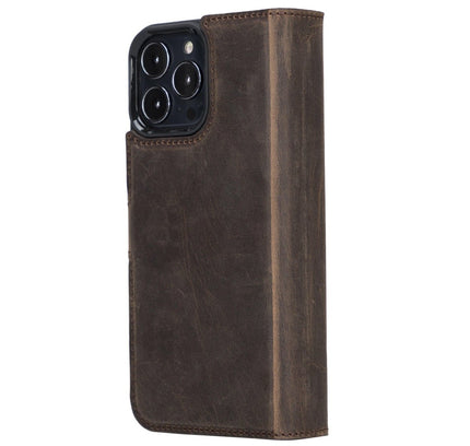 iPhone 13 Pro Max Trifold Leather Wallet Case - G - Line