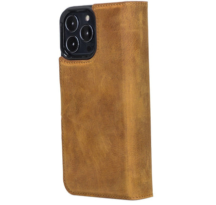 iPhone 13 Pro Max Trifold Leather Wallet Case - G - Line