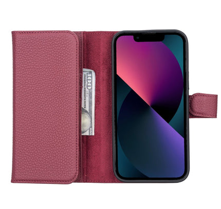 iPhone 13 Pro Max Trifold Leather Wallet Case - G - Line