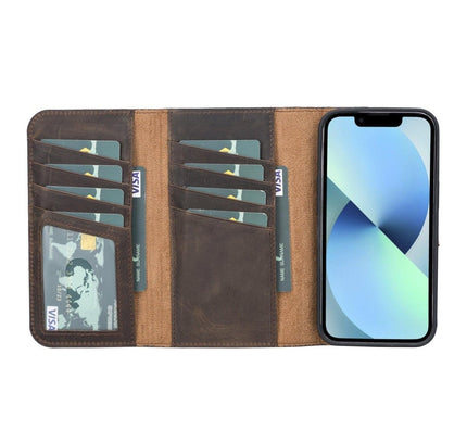 iPhone 13 Pro Trifold Leather Wallet Case - G - Line