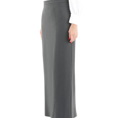 Khaki Ankle Length Plus Size Back Split Maxi Skirt - G - Line