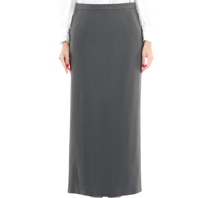 Khaki Ankle Length Plus Size Back Split Maxi Skirt - G - Line