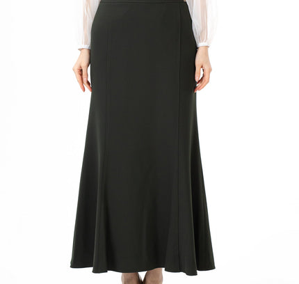 Khaki Fishtail Maxi Skirt | Regular & Plus Size - G - Line