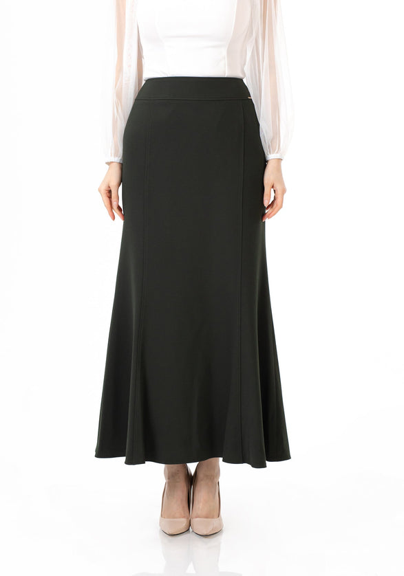 Khaki Fishtail Maxi Skirt | Regular & Plus Size - G - Line