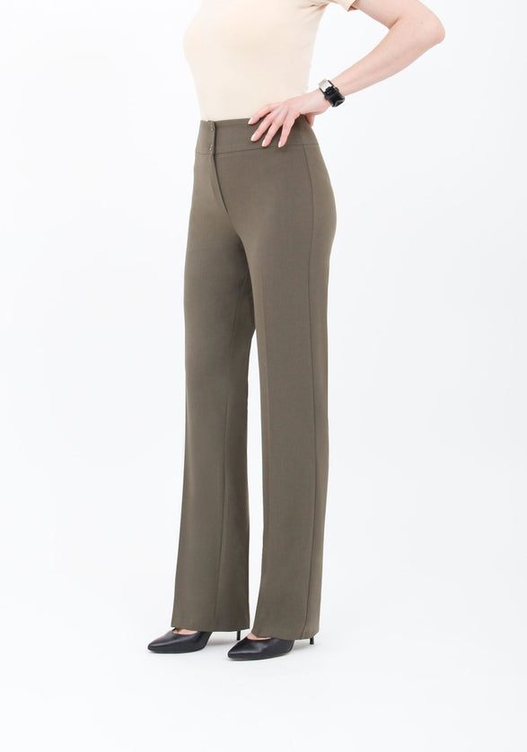 Khaki Straight Leg Fit All Day Comfortable Dress Pants - G - Line