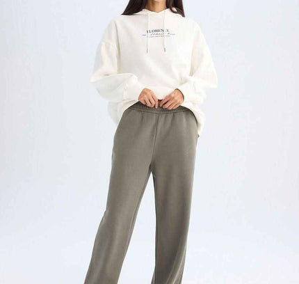 Thick Sweatshirt Highwaist Sweatpants Trousers