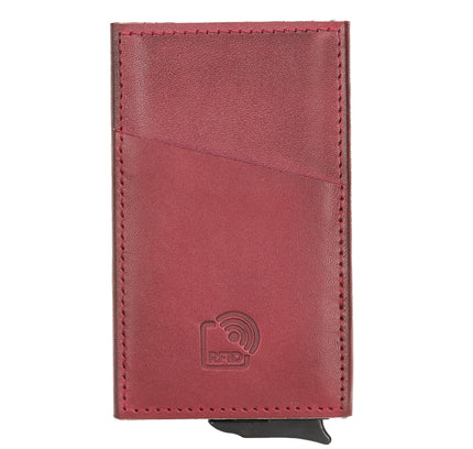 Leather Mechanical Pop Up Card Holder With RFID - G - Line