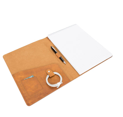 Leather Padfolio Organizer with Pen Loop & Card Holder - G - Line