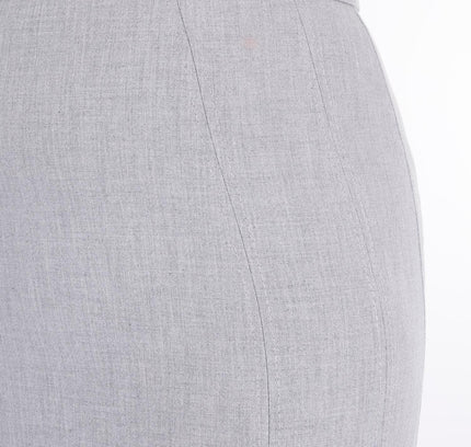 Light Grey Ankle Length Plus Size Back Split Maxi Skirt - G - Line