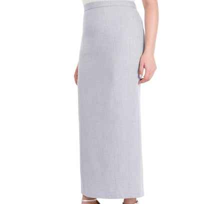 Light Grey Ankle Length Plus Size Back Split Maxi Skirt - G - Line