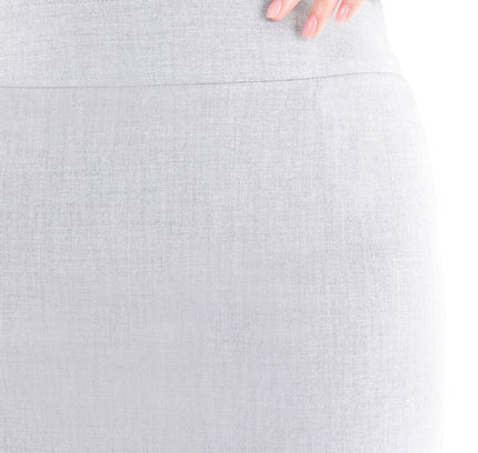 Light Grey Back Vented Midi Pencil Skirt - G - Line