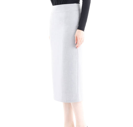 Light Grey Back Vented Midi Pencil Skirt - G - Line