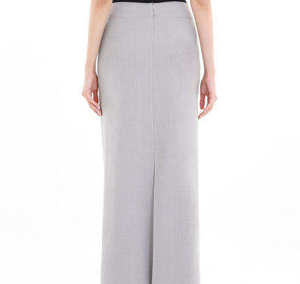 Light Grey Maxi Back Slitted Pencil Skirt - G - Line