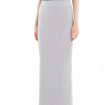 Light Grey Maxi Back Slitted Pencil Skirt - G - Line