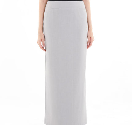 Light Grey Maxi Back Slitted Pencil Skirt - G - Line