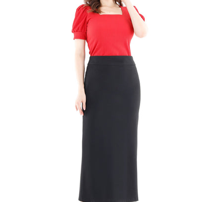 Maxi Pencil Skirt with Back Slit - G - Line