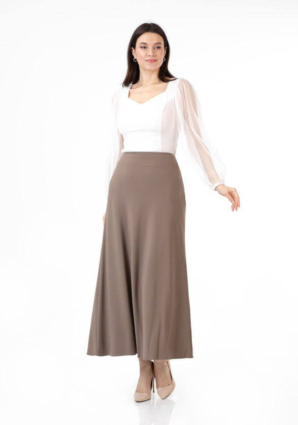 Mink A - Line Style Comfy Maxi Dress Skirt - G - Line
