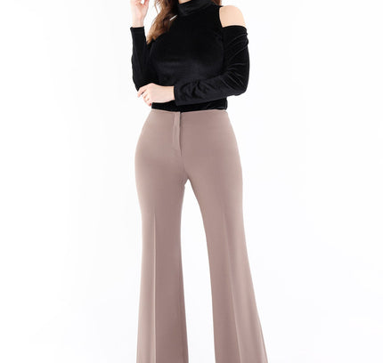 Mink Bootcut Pants - High Waisted Flare Trousers - G - Line