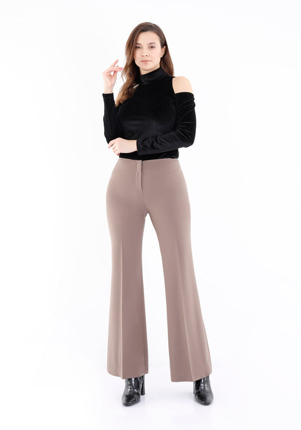 Mink Bootcut Pants - High Waisted Flare Trousers - G - Line