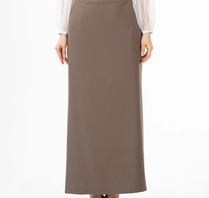 Mink Maxi Back Slitted Pencil Skirt - G - Line