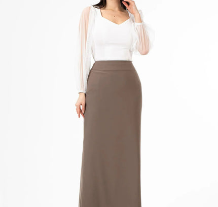 Mink Maxi Back Slitted Pencil Skirt - G - Line