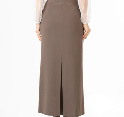 Mink Maxi Back Slitted Pencil Skirt - G - Line