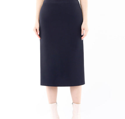 Navy Blue Back Vented Midi Pencil Skirt - G - Line