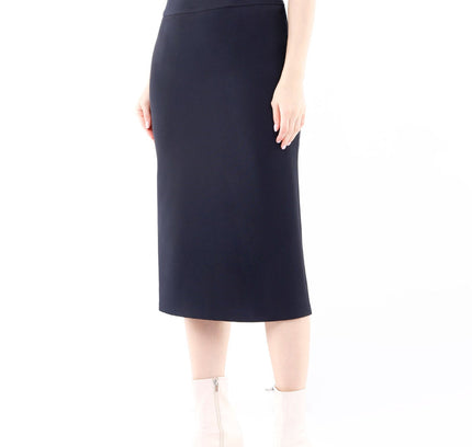 Navy Blue Back Vented Midi Pencil Skirt - G - Line