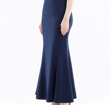 Navy Blue Fishtail Maxi Skirt - G - Line