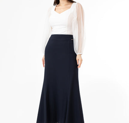 Navy Fishtail Maxi Skirt | Regular & Plus Size - G - Line