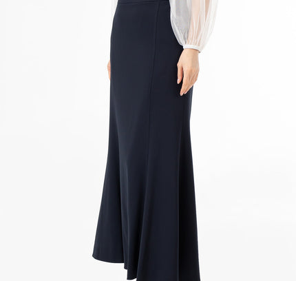 Navy Fishtail Maxi Skirt | Regular & Plus Size - G - Line