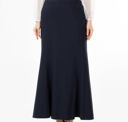 Navy Fishtail Maxi Skirt | Regular & Plus Size - G - Line