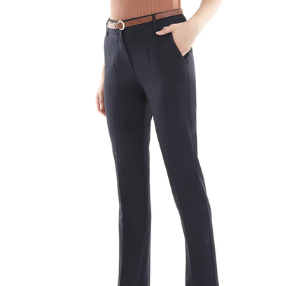 Navy Straight Leg Pants with Pockets and Belt - G - Line