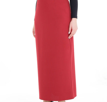 Oversized Burgundy Maxi Pencil Skirt - G - Line