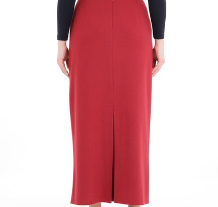 Oversized Burgundy Maxi Pencil Skirt - G - Line