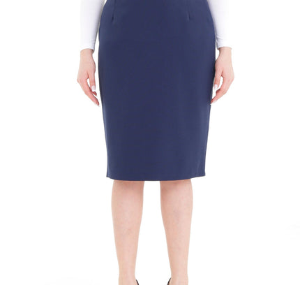 Oversized Comfort Fit Knee - High Navy Midi Pencil Skirt - G - Line