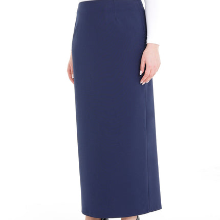 Oversized Navy Blue Maxi Pencil Skirt - G - Line