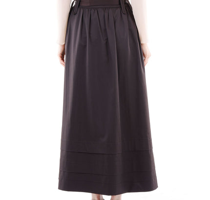 Paper Bag Flared A - Line Maxi Skirt With Pockets And Belt - G - Line