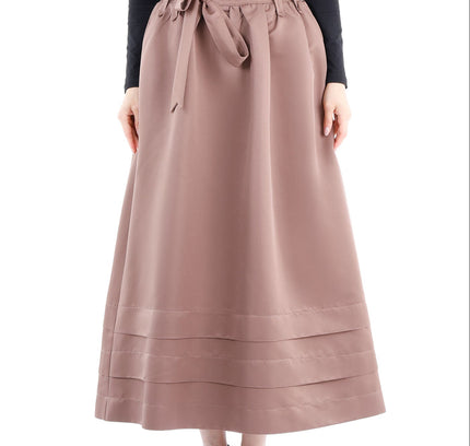 Paper Bag Flared A - Line Maxi Skirt With Pockets And Belt - G - Line