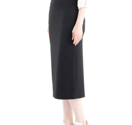 Pencil High Waisted Midi Skirt with Back Slit - G - Line