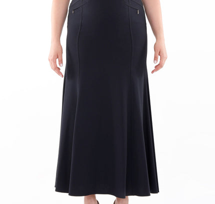 Plus Size Oversized Navy Maxi Fishtail Skirt - G - Line