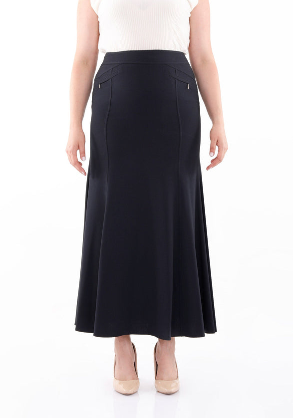 Plus Size Oversized Navy Maxi Fishtail Skirt - G - Line