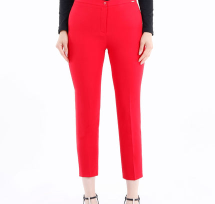 Red Ankle Length Skinny Pants - G - Line