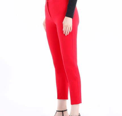 Red Ankle Length Skinny Pants - G - Line