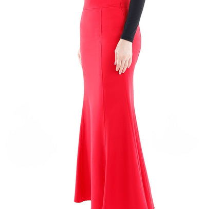 Red Fishtail Maxi Skirt - G - Line